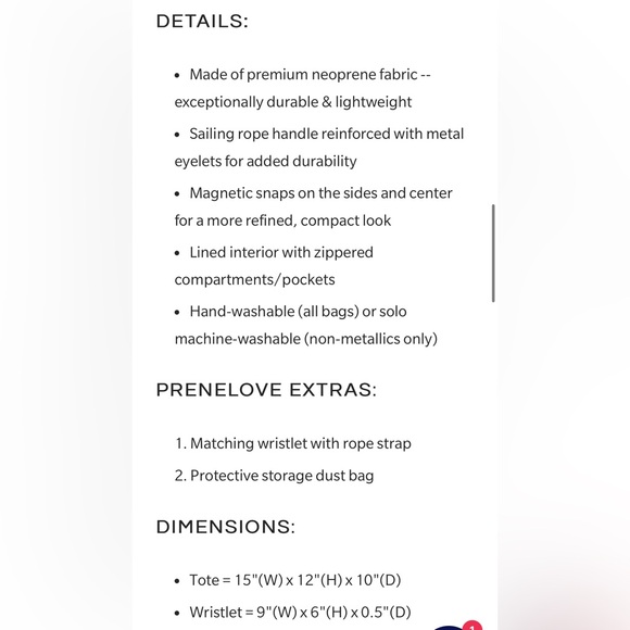 PreneLOVE Neoprene Tote Bag w/Matching Wristlet - Picture 5 of 5